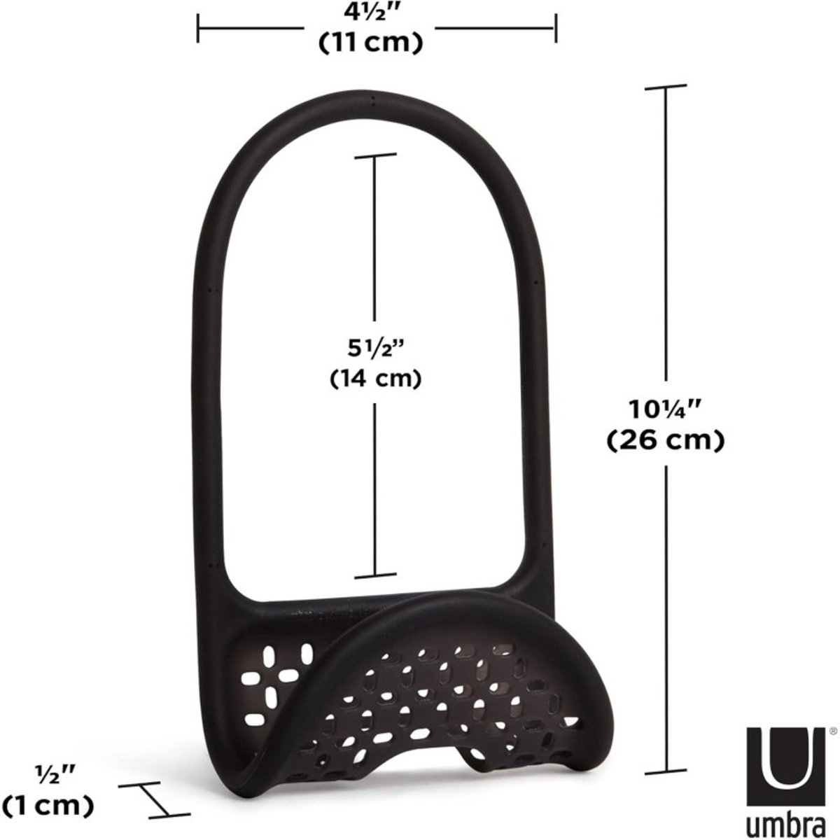Panier rangement éponge cuisine SLING noir, UMBRA