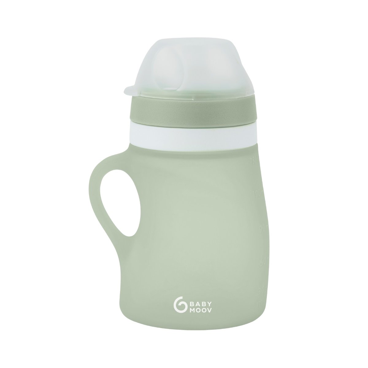 Gourde ergonomique en silicone pour bébé vert, BABYMOOV