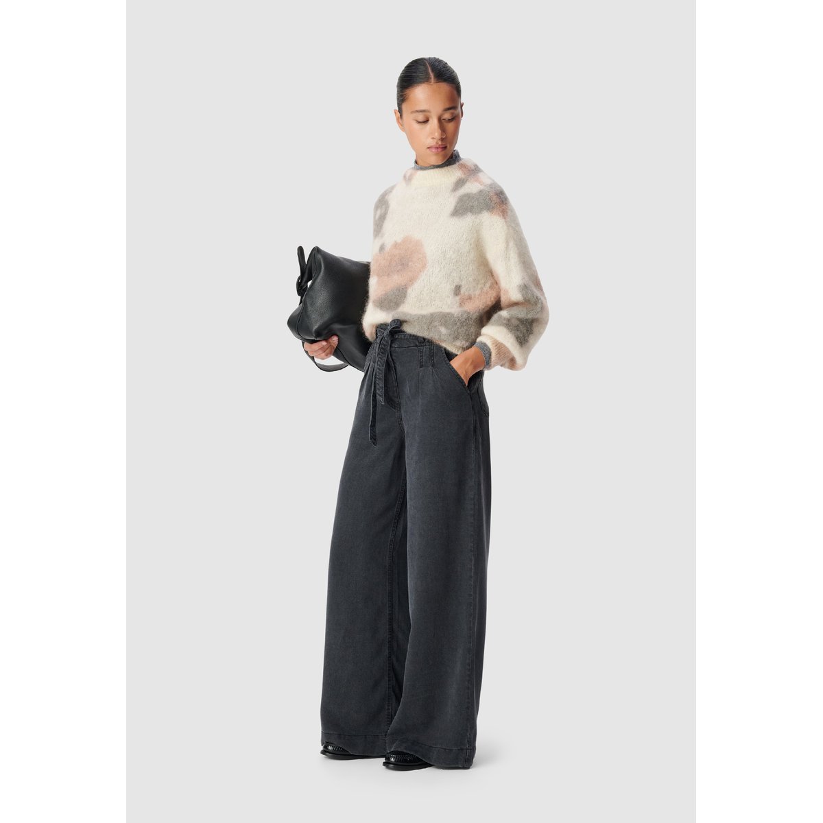 Jean large avec ceinture ELISA gris, IKKS