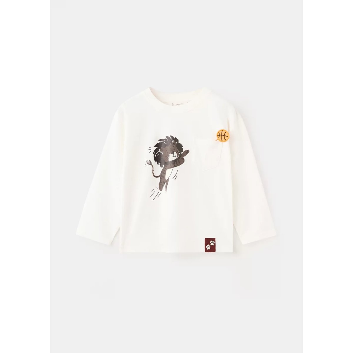 T-shirt en coton imprimé blanc cassé, MANGO BABY