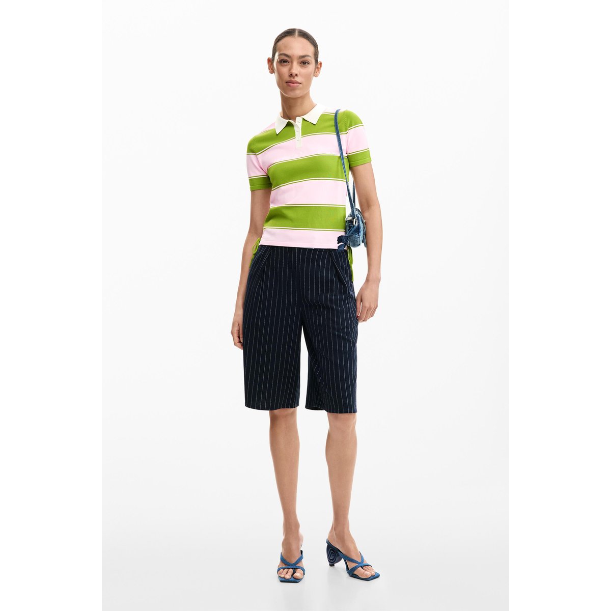 T-shirt polo lacée rouge, DESIGUAL