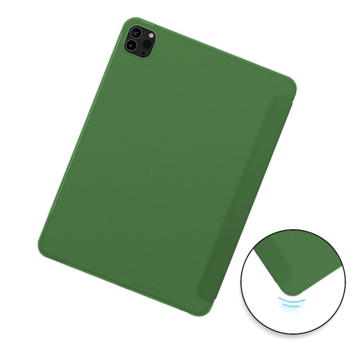 Etui Smart Cover à rabat avec support pour iPad Pro 12.9" (2018/2020/2021) vert sapin, EVETANE