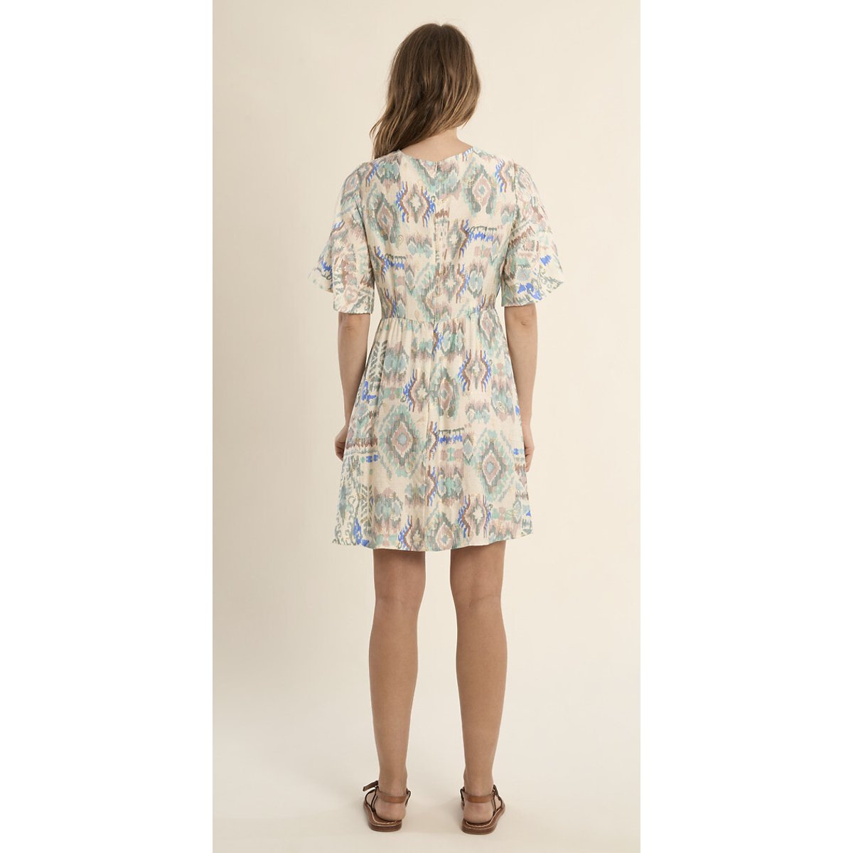 Printed Short Sleeve Mini Dress multi-coloured, MOLLY BRACKEN