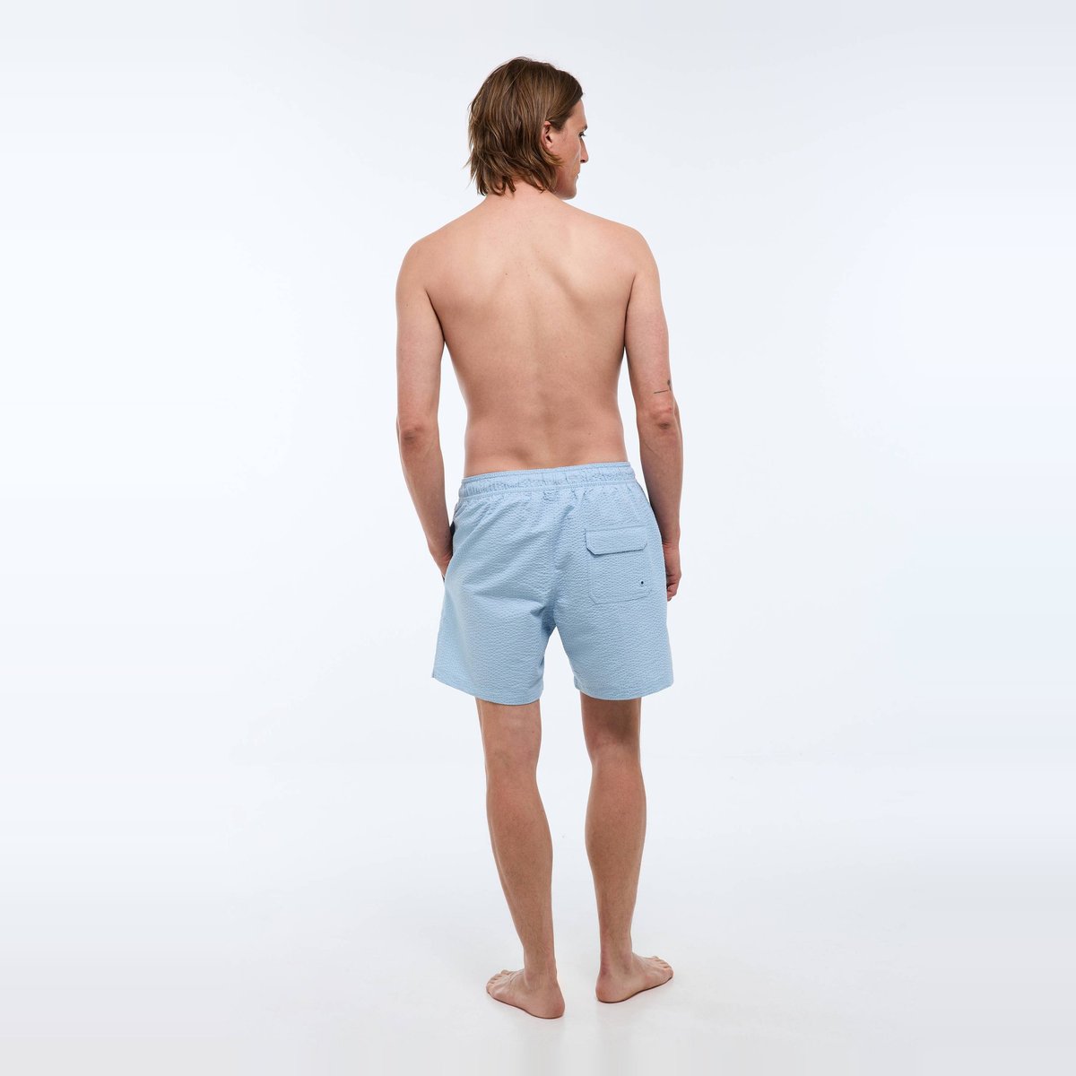 Short de bain seersucker uni hiver, MONOPRIX