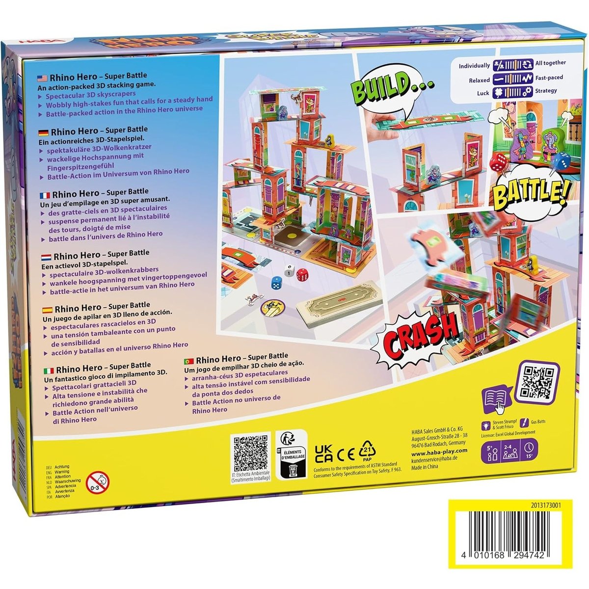 Jeu Rhino Hero Super Battle jaune, HABA