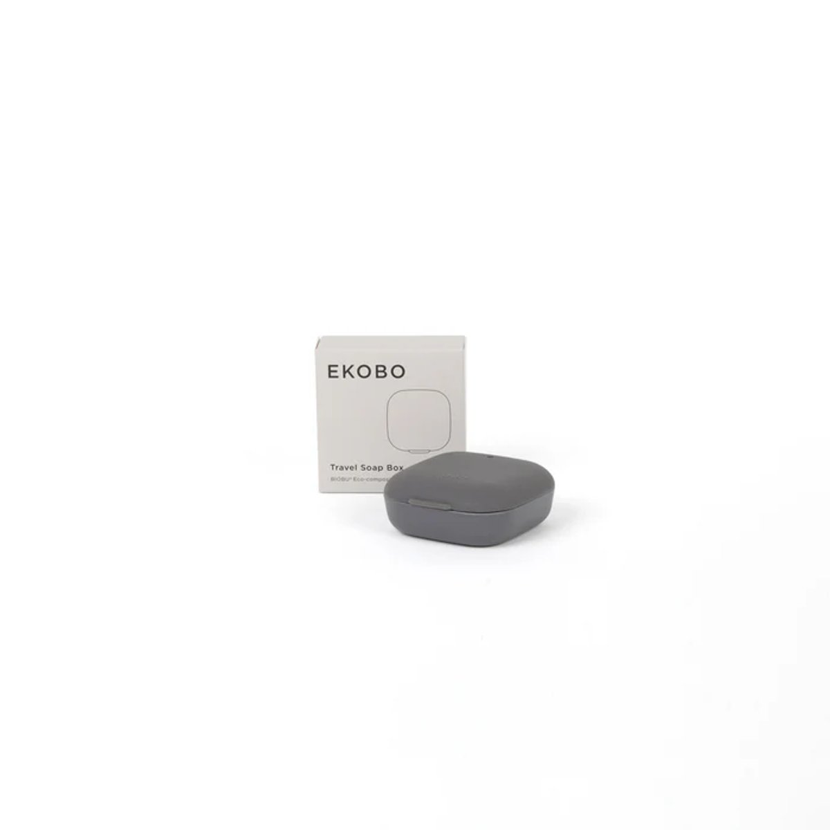 Boîte à savon de voyage carré hermétique GO gris smoke, EKOBO