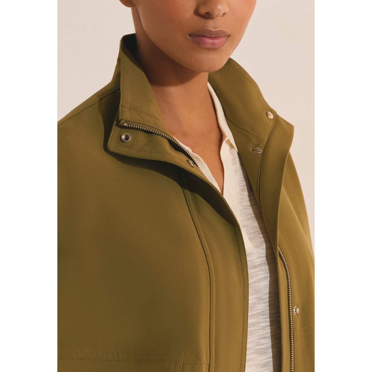 Veste sans manches col montant VANDA vert, ETAM