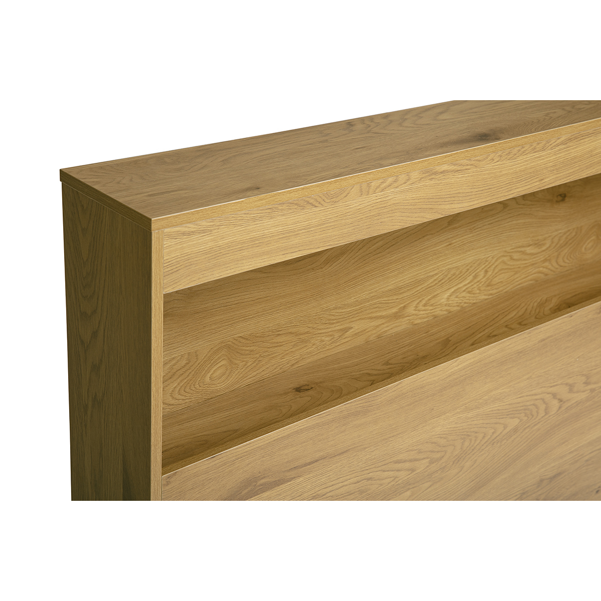 Tête de lit avec rangements finition bois chêne L170 cm SELENE chêne clair, MILIBOO