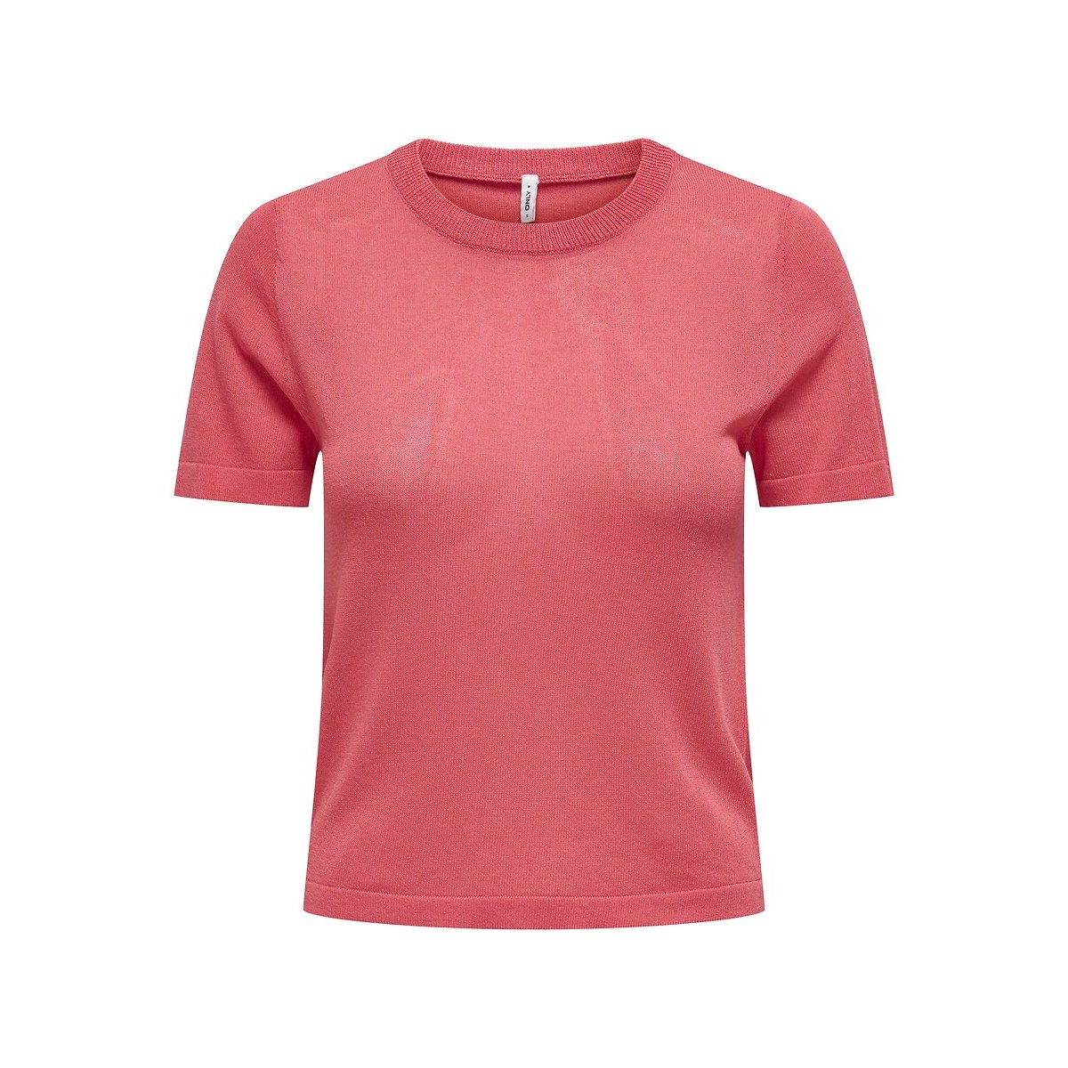 Pull col rond manches courtes rose, ONLY