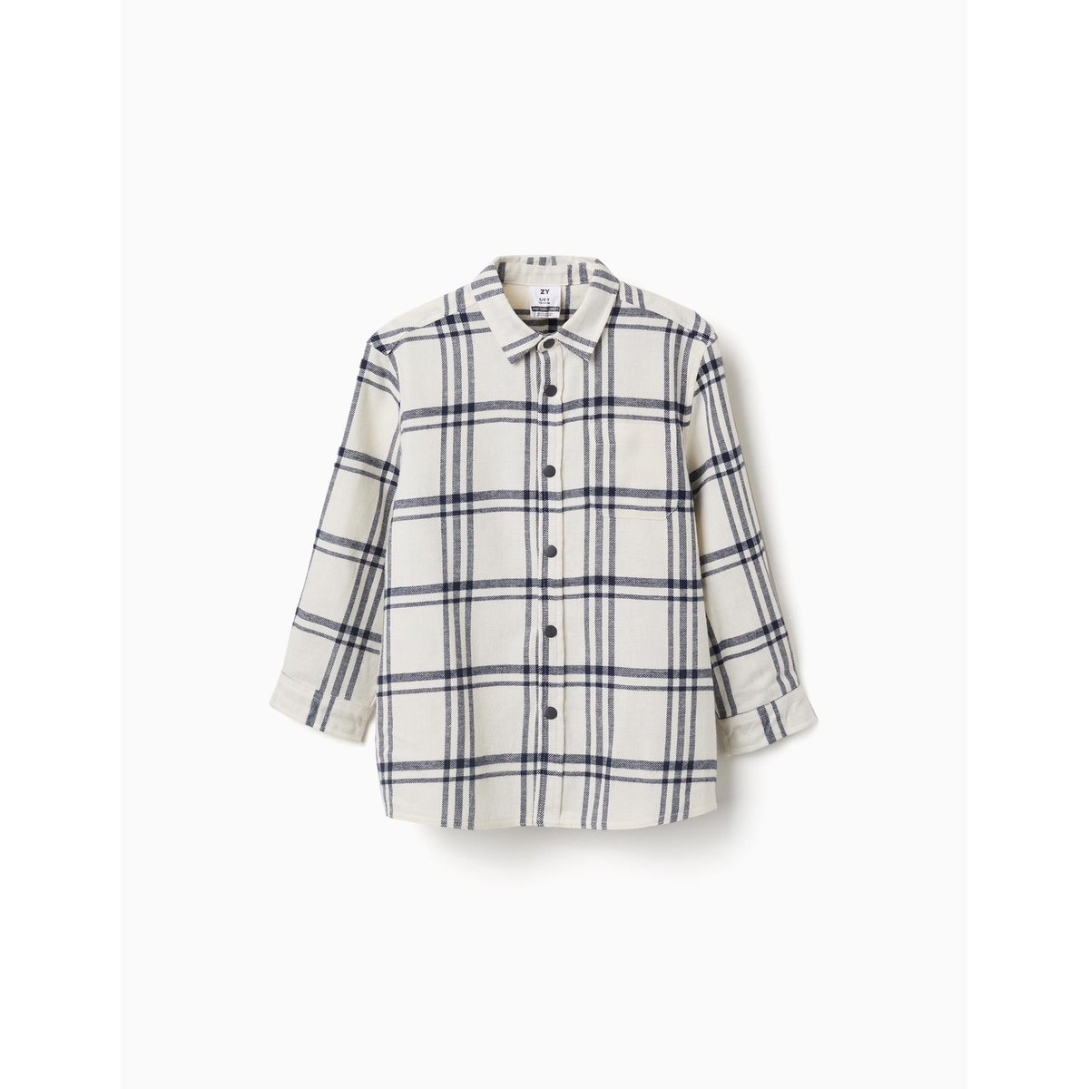 Chemise en flanelle à manches longues à carreaux blanc, ZIPPY