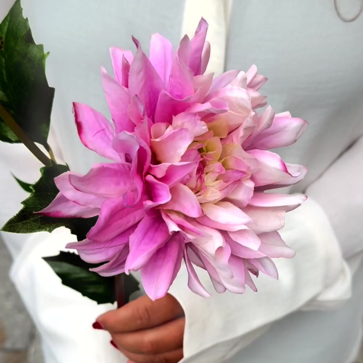 Tige de dahlia artificielle H20 rose, SIA DECO