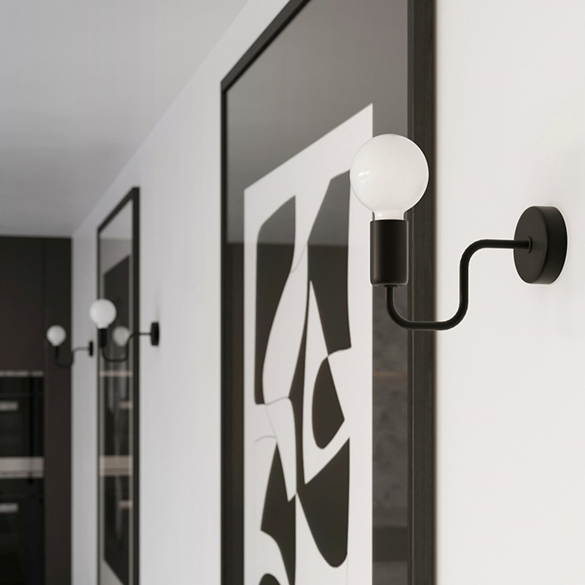 Lustre Acier Noir E27 8 Vector noir, EDEN