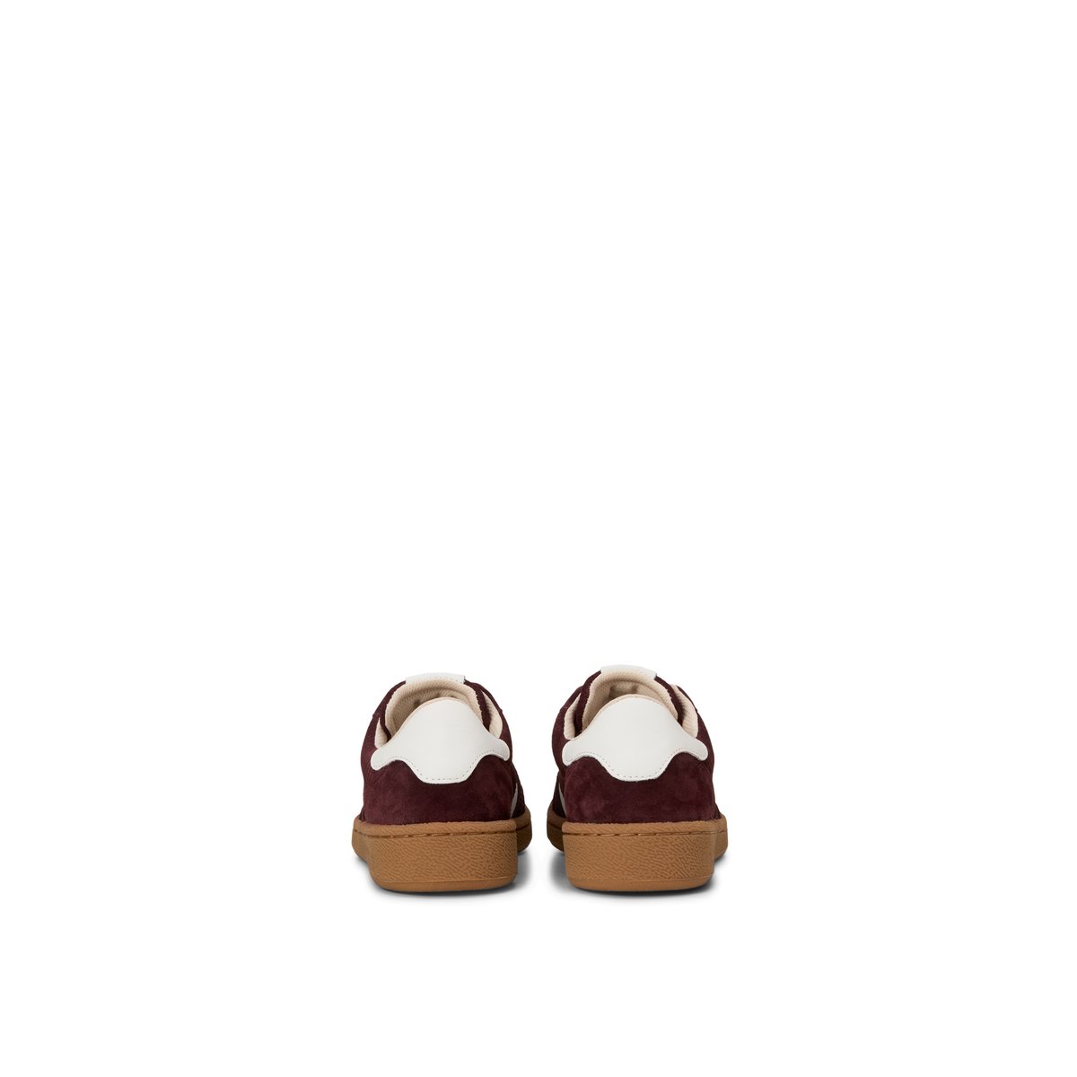 Modèle de baskets Court en cuir à texture velours côtelé rouge fonce, MARC O'POLO