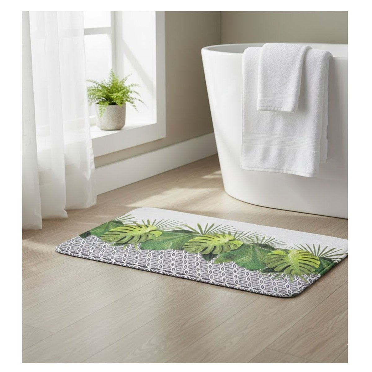 Tapis de bain Jungle vert, EDEN