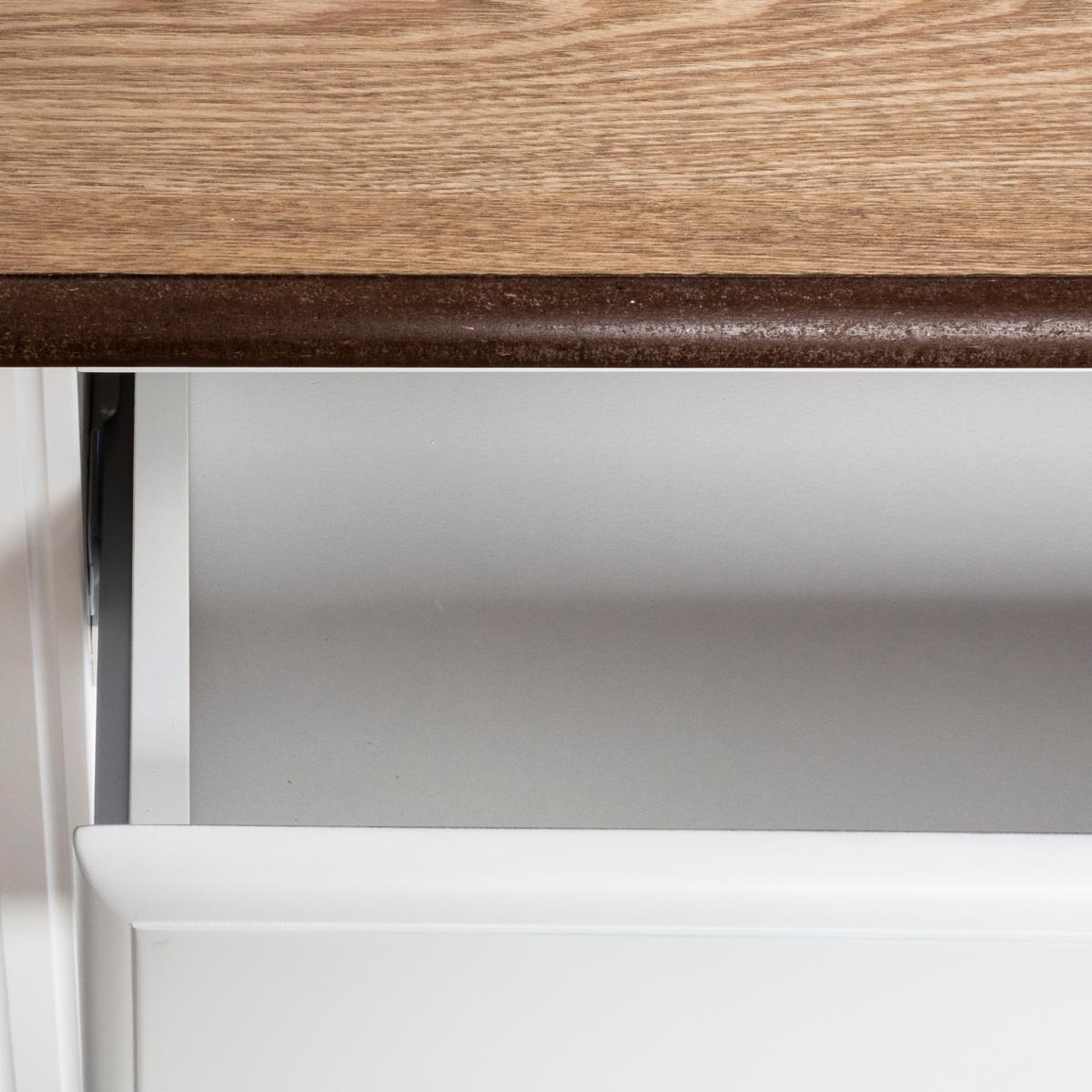 Console 2 tiroirs avec étagère en bois et frêne SOLEN blanc, ATMOSPHERA