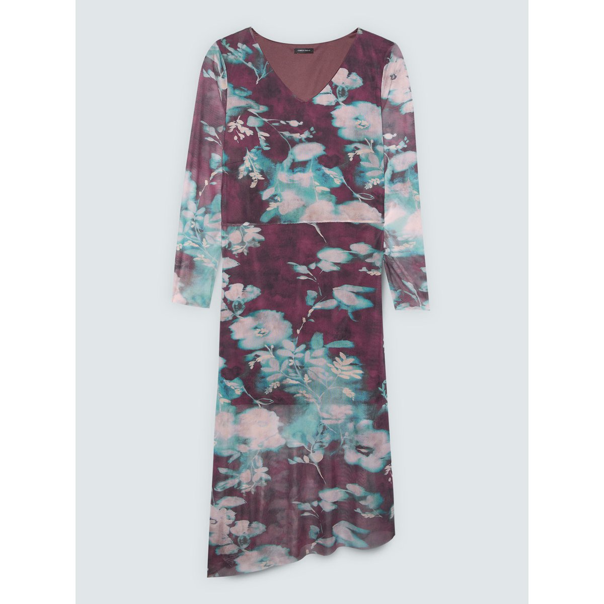 Robe longue en tulle imprimée burgundy, FIORELLA RUBINO