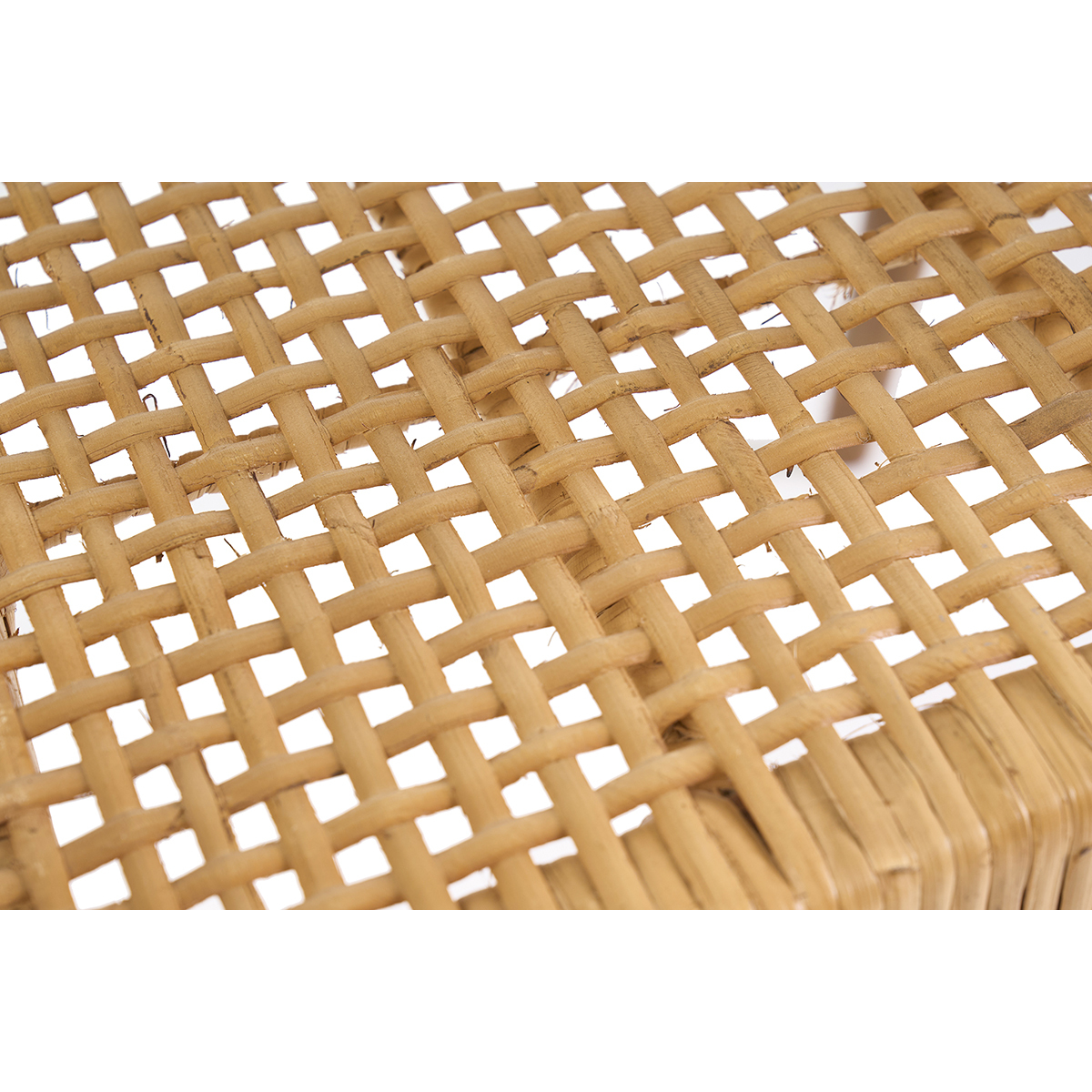 Chaise ethnique en bois teck massif et cannage rotin NEGARA marron, MILIBOO