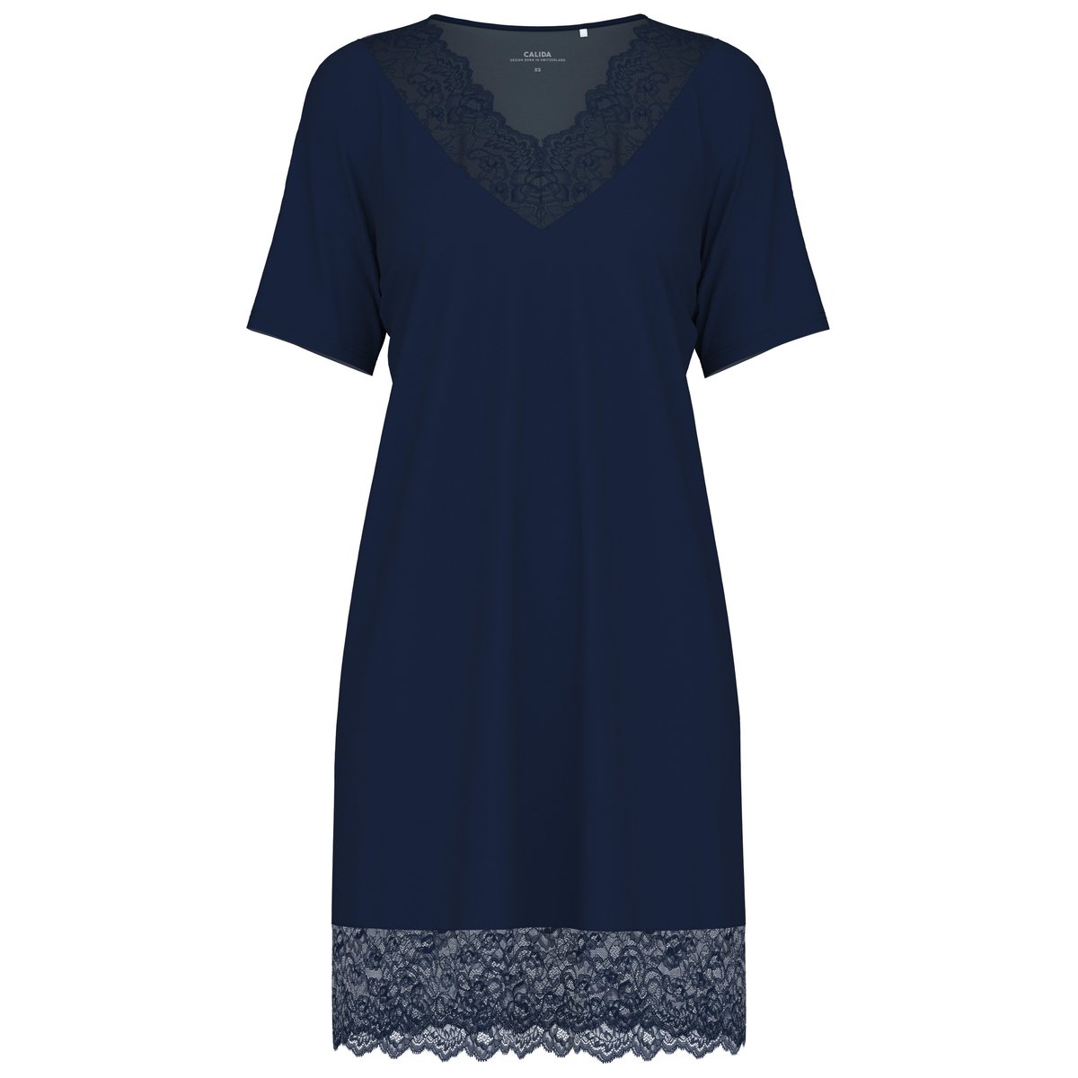 Chemise de nuit manches courtes Modal ELEGANT DREAMS bleu lapis foncé, CALIDA