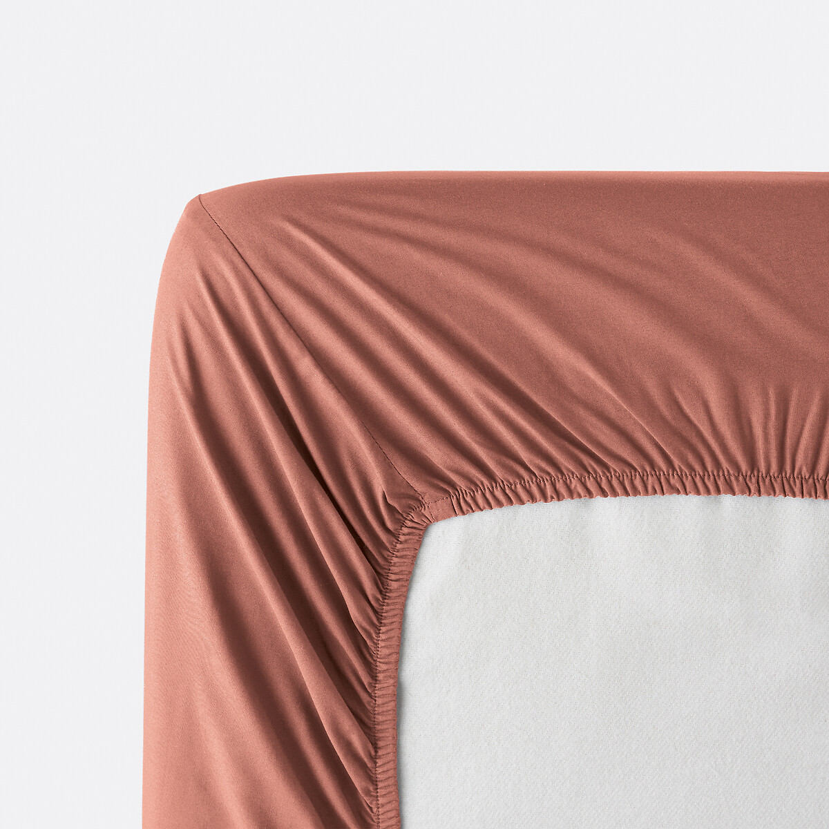 Drap housse en percale coton bonnet 30 cm Scenario argile rose, LA REDOUTE INTERIEURS