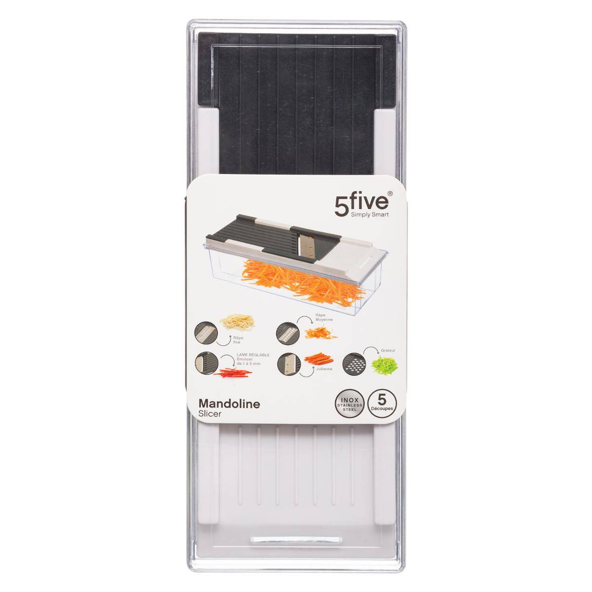 Mandoline multidécoupe 11 pièces ESSENTIELS gris foncé, 5FIVE SIMPLY SMART