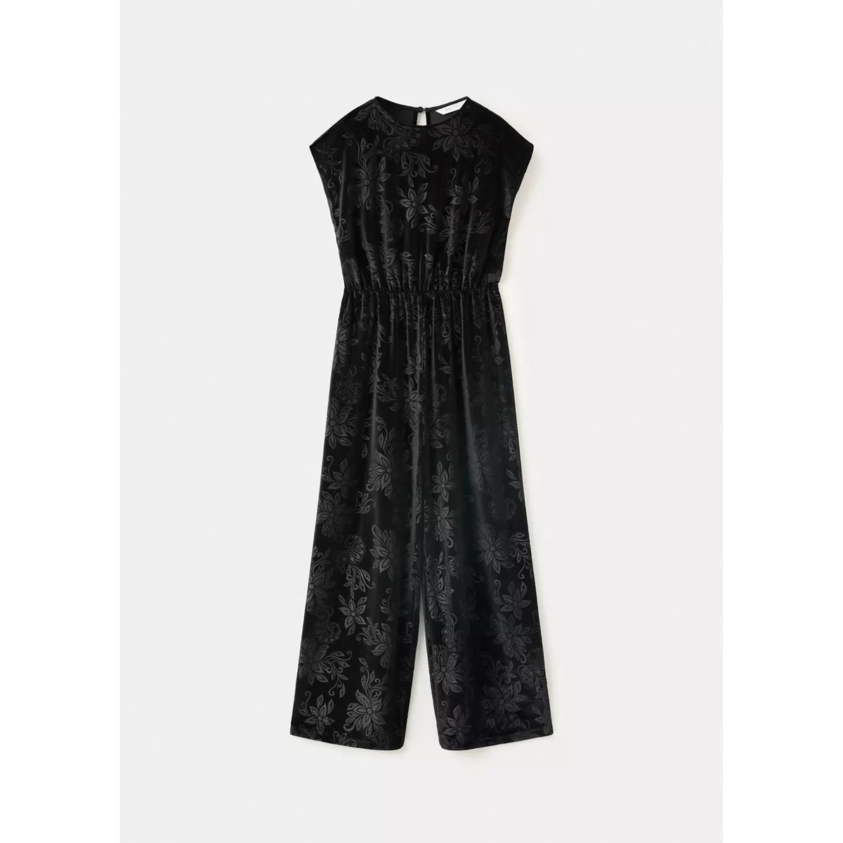 Combinaison velours à fleurs noir, MANGO KIDS