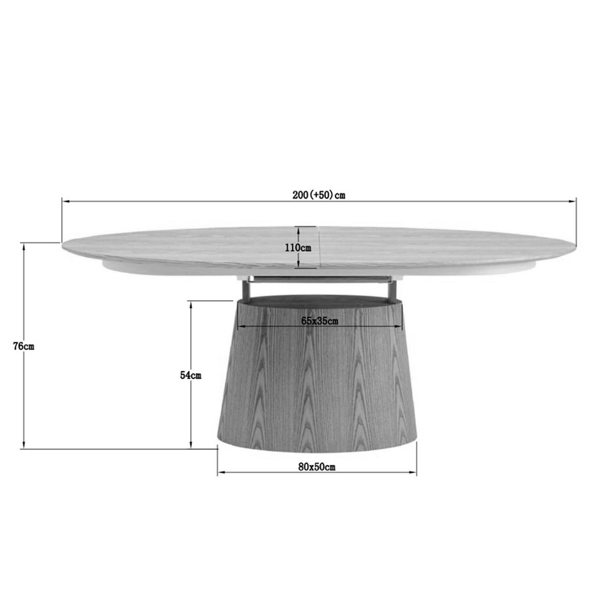 Table à rallonge ovale, BENVENUTO noyer, KARE DESIGN