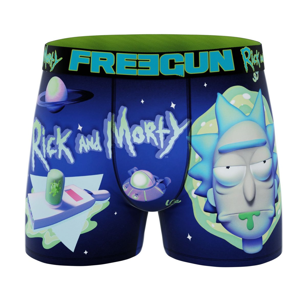 Lot De 3 Boxers Rick & Morty violet/vert/blanc/noir, FREEGUN