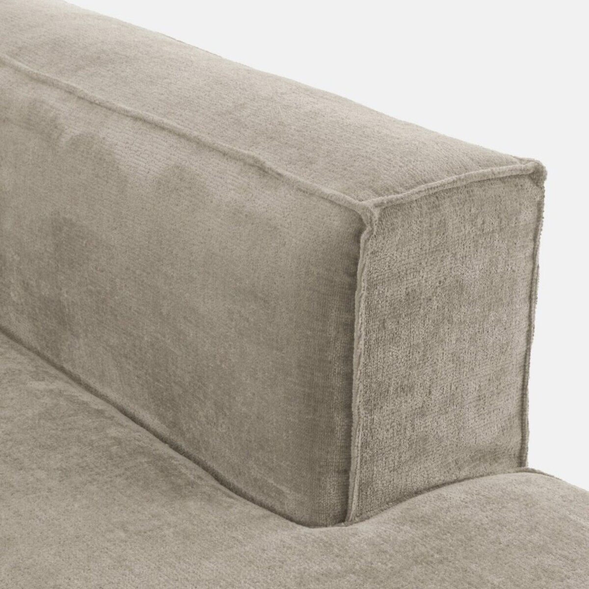 Canapé d'angle gauche ou droit, convertible, en velours texturé, Ginosa taupe, LA REDOUTE INTERIEURS