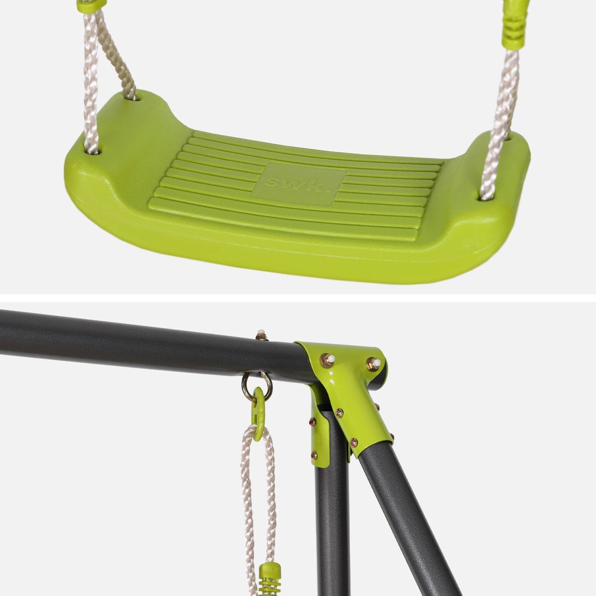 Portique balançoire double métal BISE noir et vert, SWEEEK