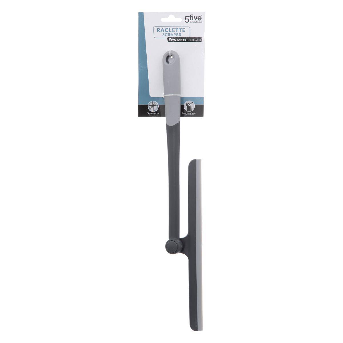 Raclette pivotante caoutchouc gris foncé, 5FIVE SIMPLY SMART