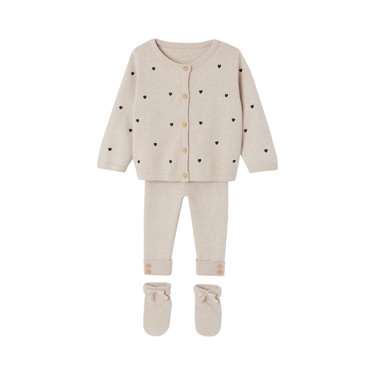 Ensemble 3 pièces beige chiné, VERTBAUDET