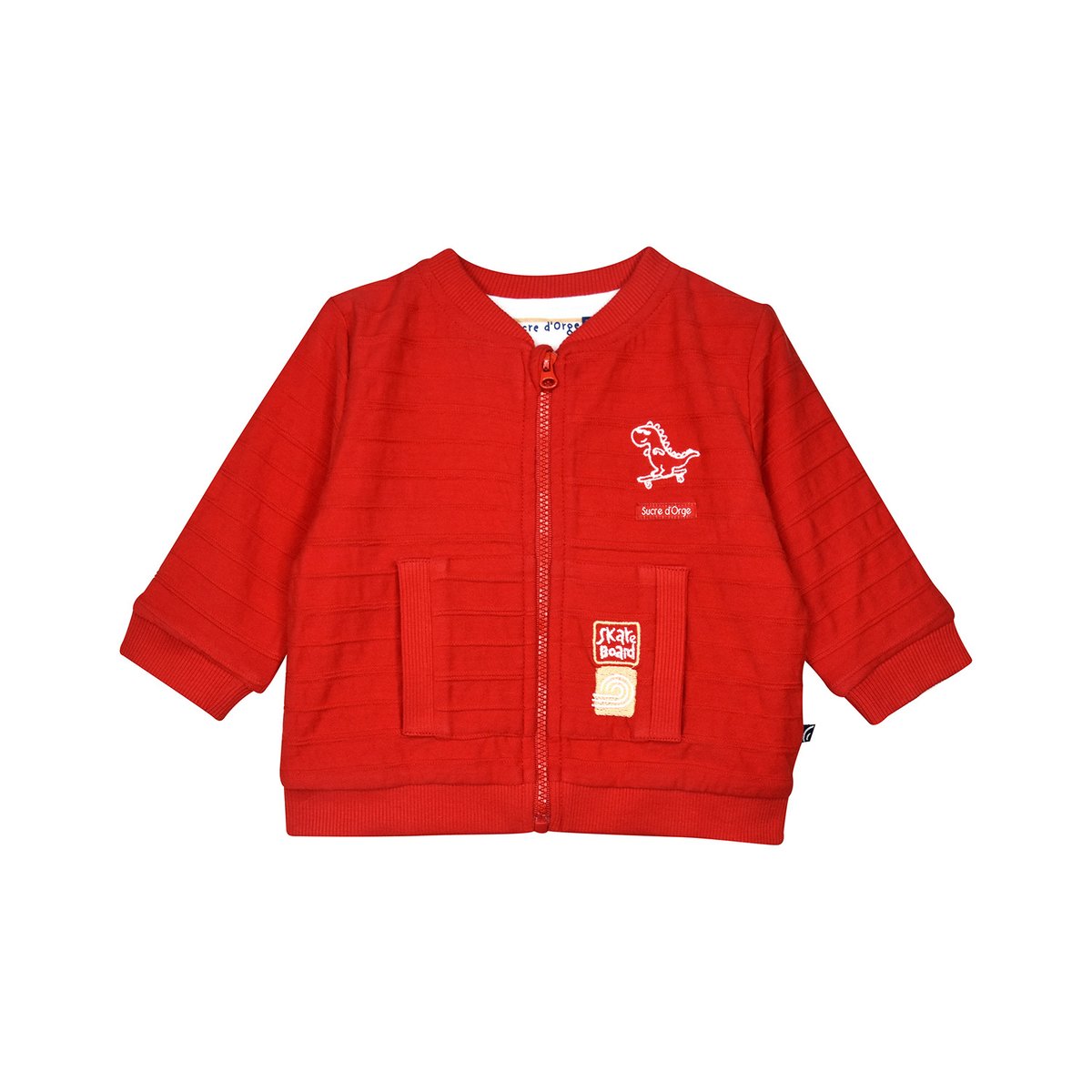Cardigan modèle ricardo sucre d'orge rouge, SUCRE D'ORGE