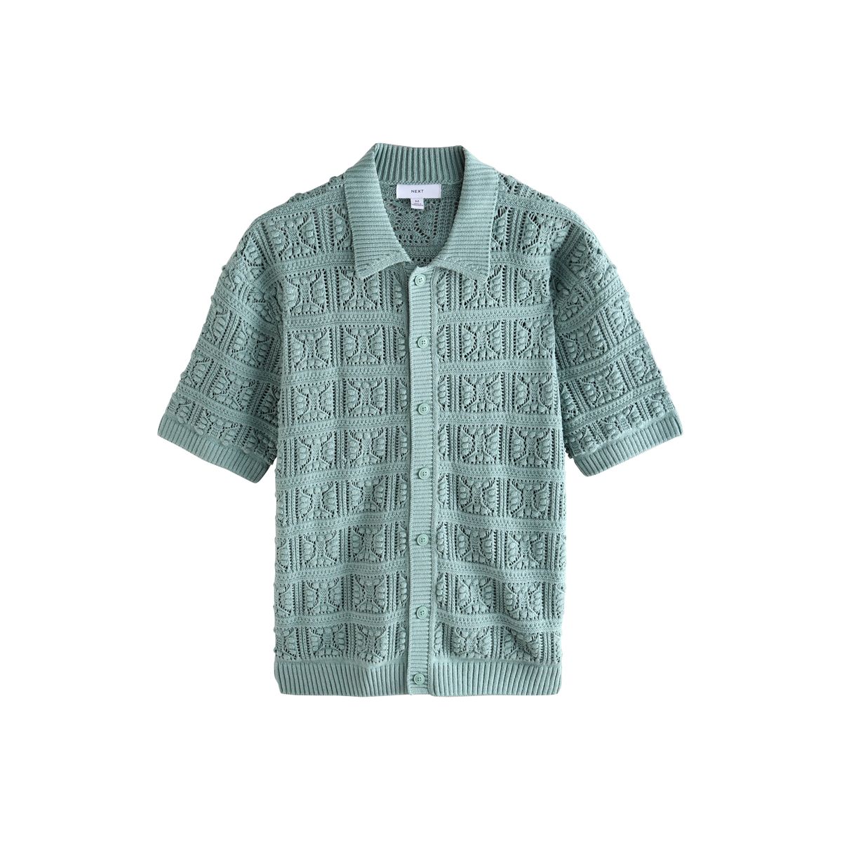 Polo avec manches courtes et fleurs bleu clair, NEXT