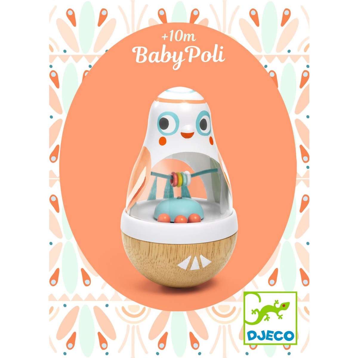 Culbuto beige, blanc, bleu, DJECO