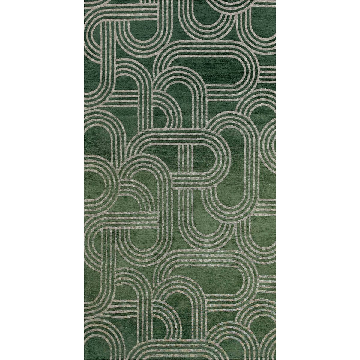 Tapis intérieur extérieur, DISCO vert forêt et beige crème, RECOLLECTION