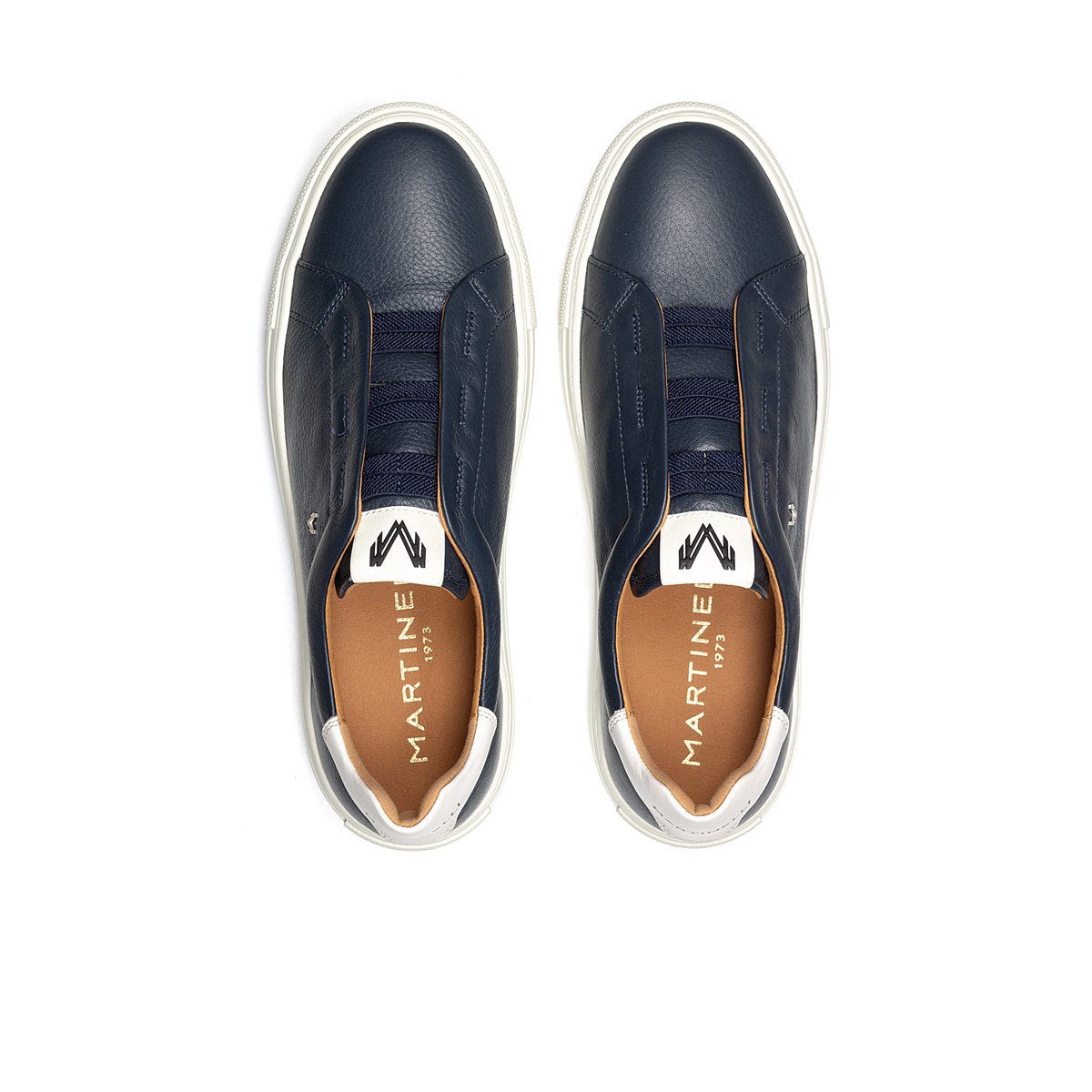 Baskets cuir Hastings navy, MARTINELLI
