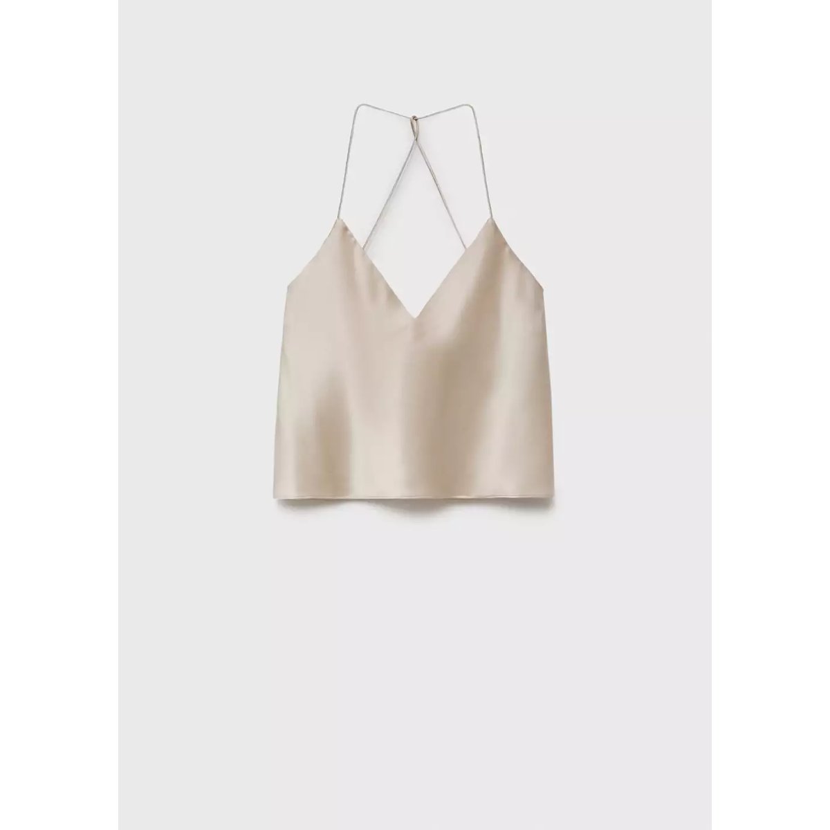 Haut de pyjama soie gris clair/pastel, MANGO