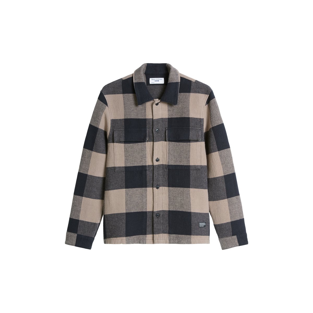 Surchemise coupe classique en pur coton biologique marron, MARC O’POLO DENIM