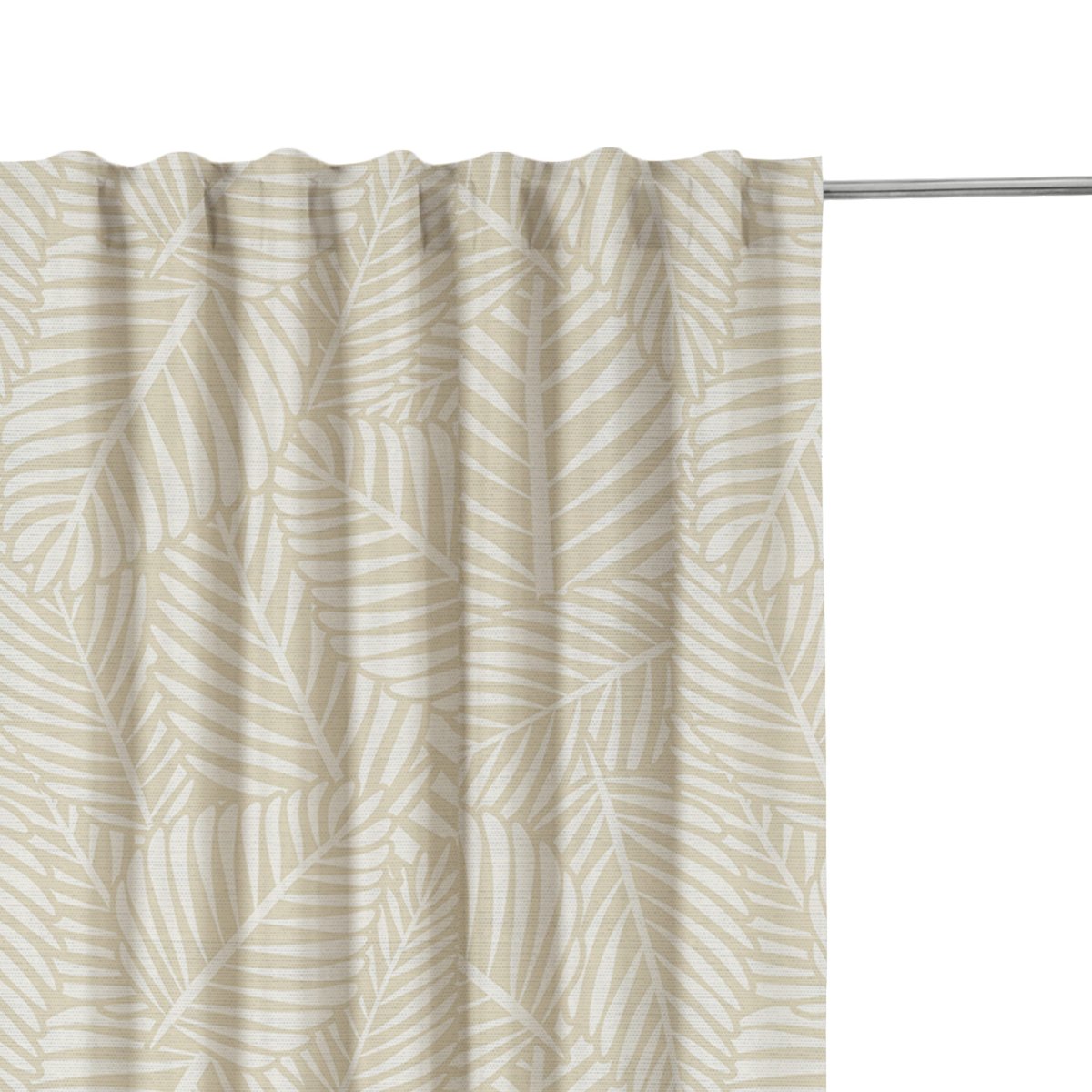 Rideau à ruflette en polyester et coton, LIHAM beige, INSPIRE