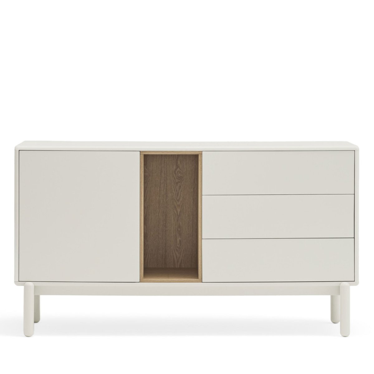 Buffet 1 porte 3 tirois en bois L136,8cm- CORVO blanc, TEULAT