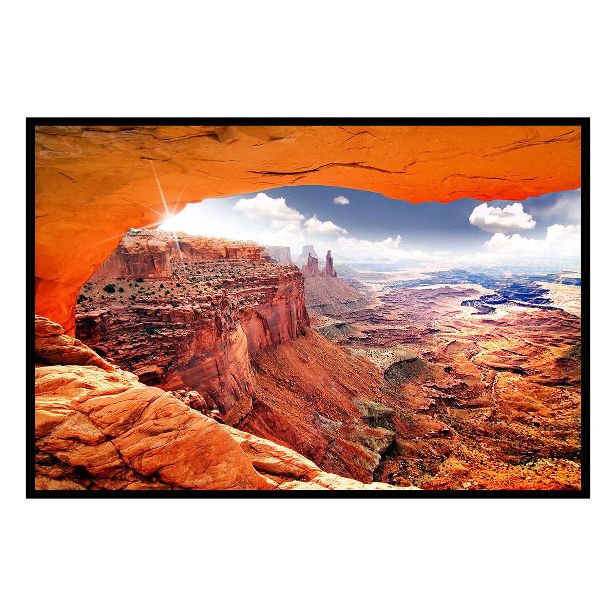 Affiche encadrée canyon rocheux affiche + cadre en métal - noir, HEXOA