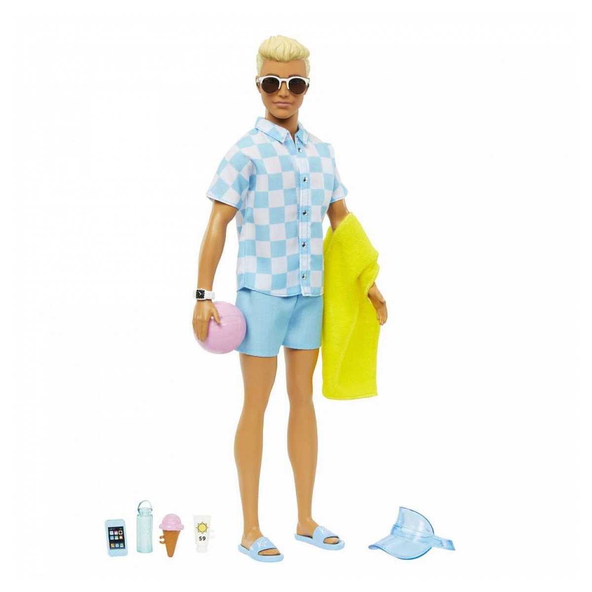 Ken tenue de plage Barbie Film multicolore, MATTEL