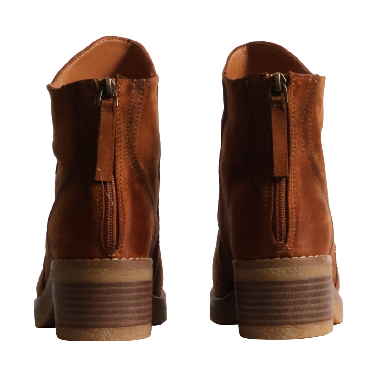Bottines à Zip camel, THE DIVINE FACTORY