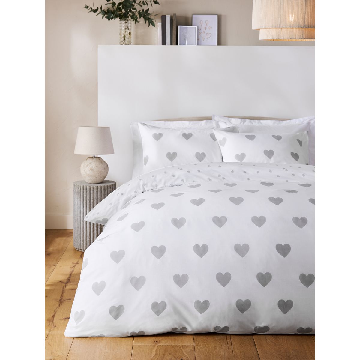 Housse de couette réversible blanc/gris, NEXT