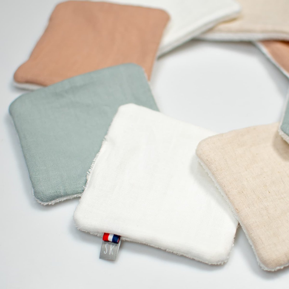 Lingettes bébé lavables 8 pièces LINO écru, SEVIRA KIDS