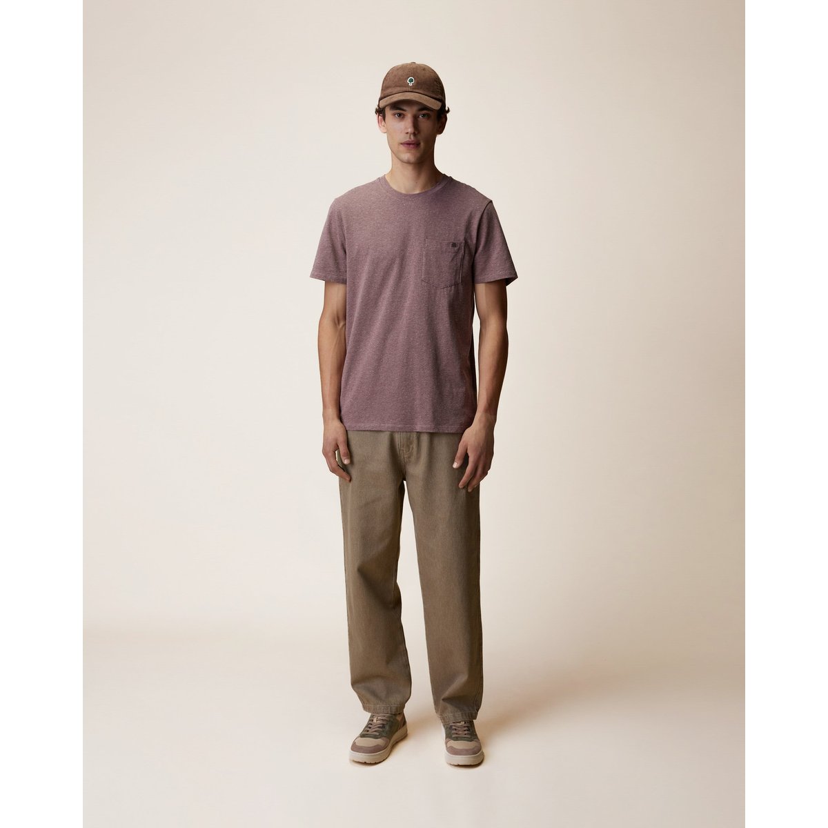T-shirt en maille violet grisé, FAGUO