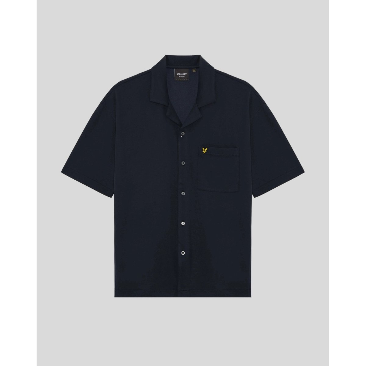 Chemise manches courtes col revers bleu foncé marine, LYLE & SCOTT