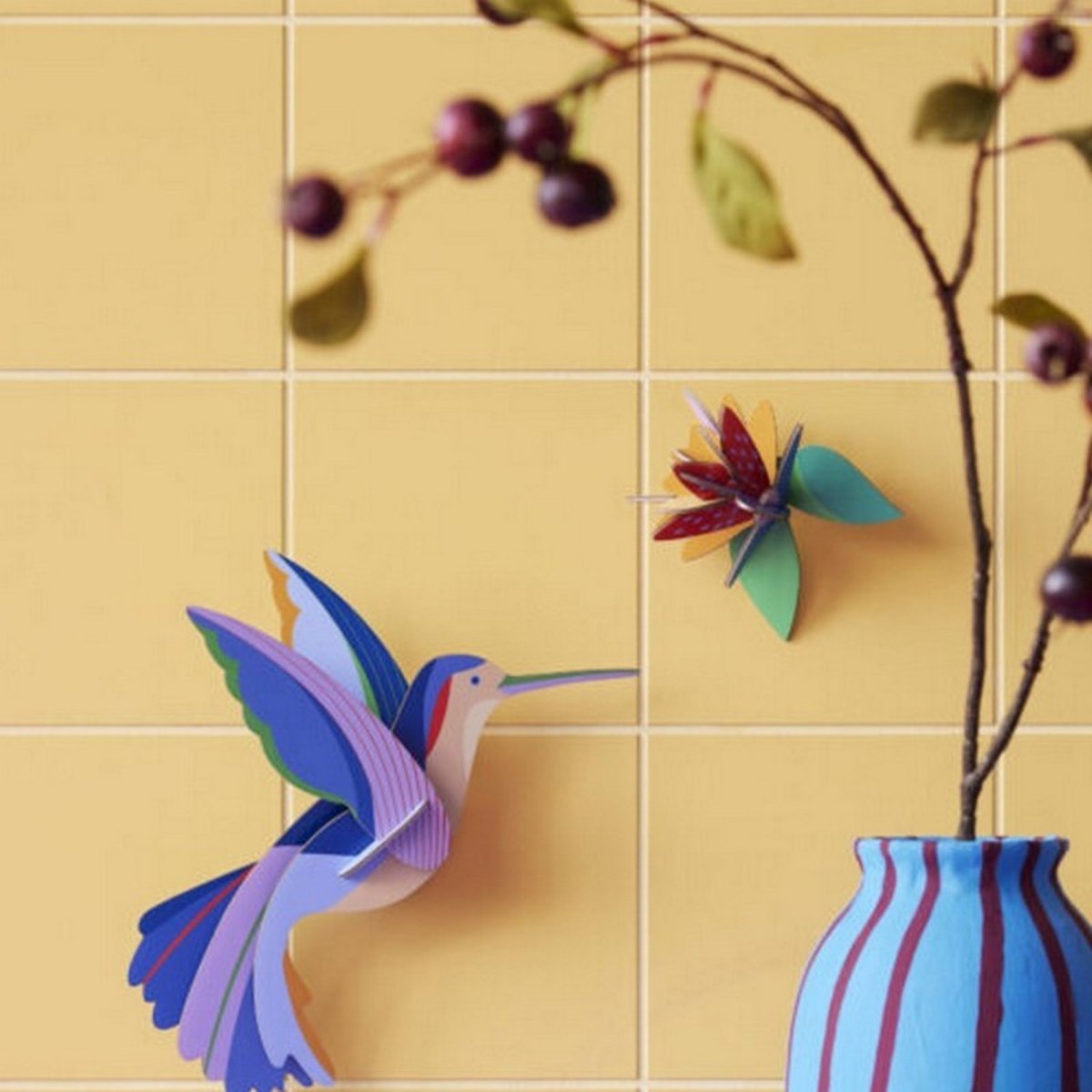 Oiseau décoratif mural colibri Hummingbird multicolore, STUDIO ROOF