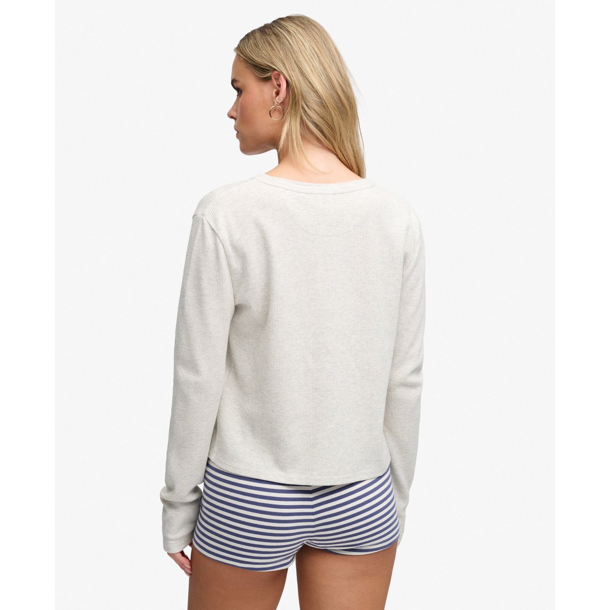 Top Athletic Essential Gaufré Coupe Ajustée beige avoine chiné, SUPERDRY