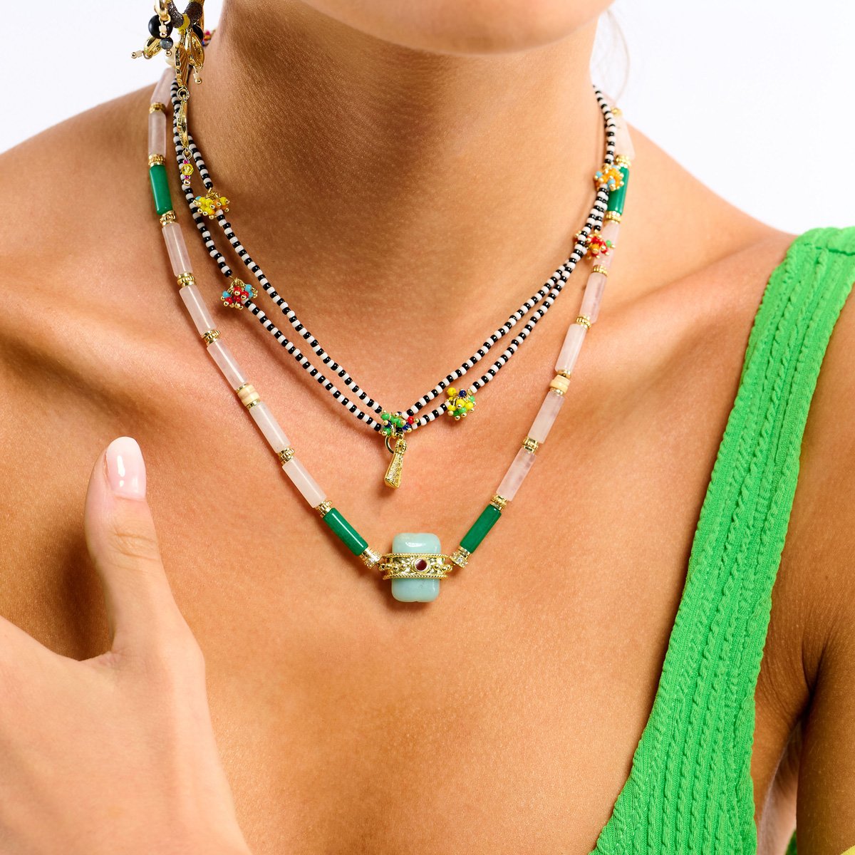 Collier multilien de perles avec pampilles ROWANA multicolore, HIPANEMA